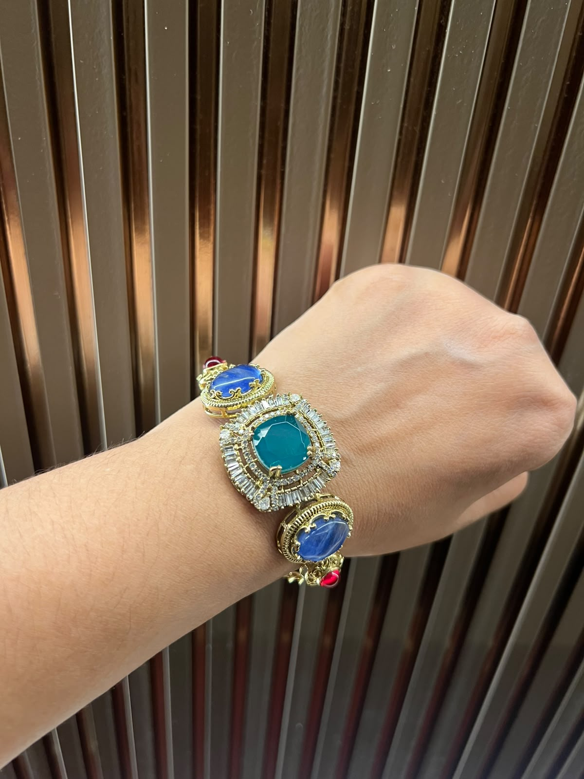 Sabyasachi bracelet with blue and turquoise stones